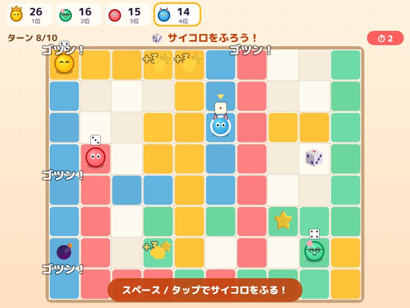 陣取りすごろくの画面