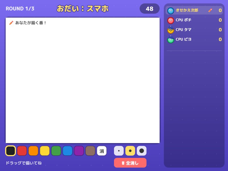 お絵かき当てっこの画面