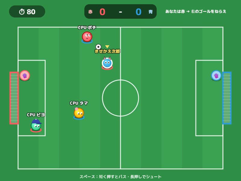 サッカーの画面